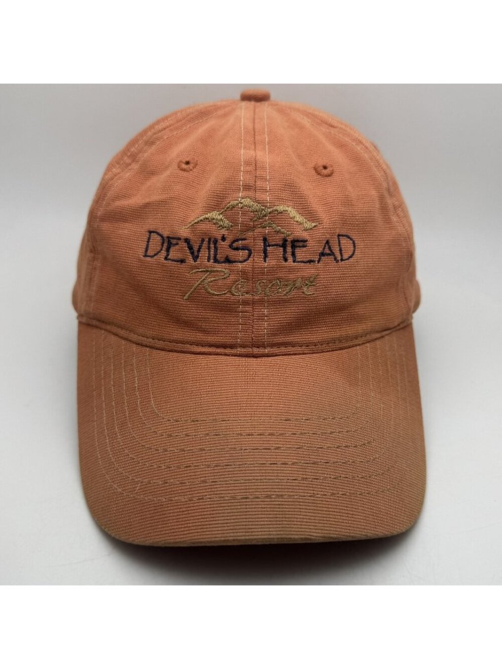 Devil's Head Resort Baseball Dad Hat Embroidered Burnt Orange Cotton Twill  OSFA